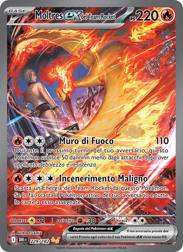 Moltres-ex del Team Rocket, card 229 from Rivali Predestinati