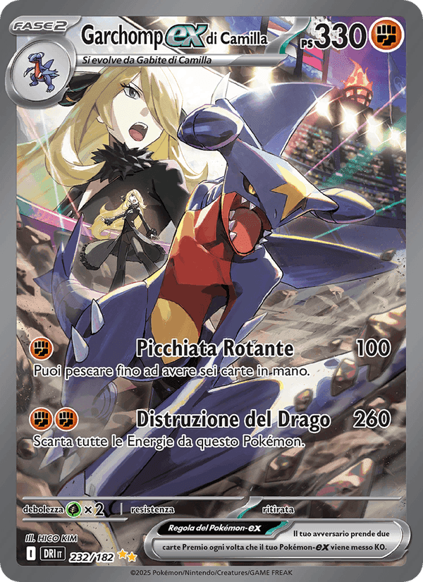 Garchomp-ex di Camilla, card 232 from Rivali Predestinati