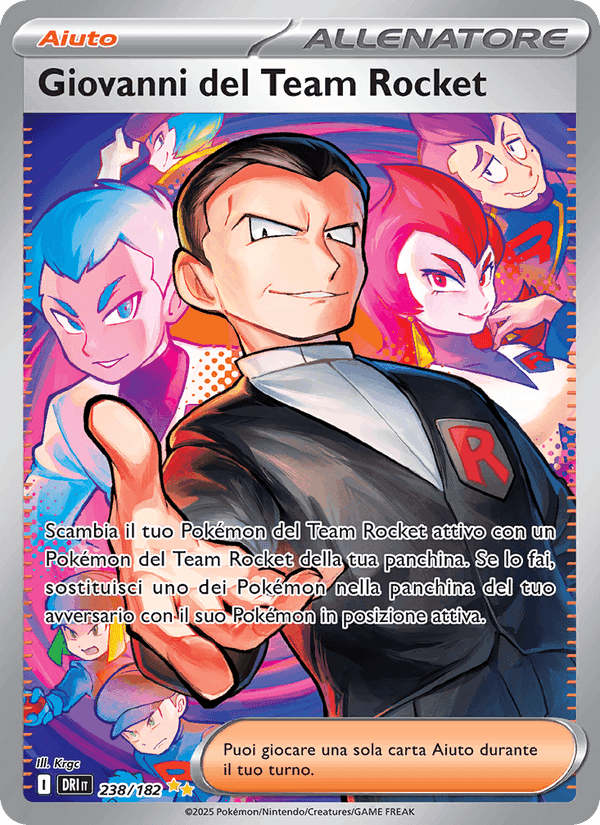 Giovanni del Team Rocket, card 238 from Rivali Predestinati