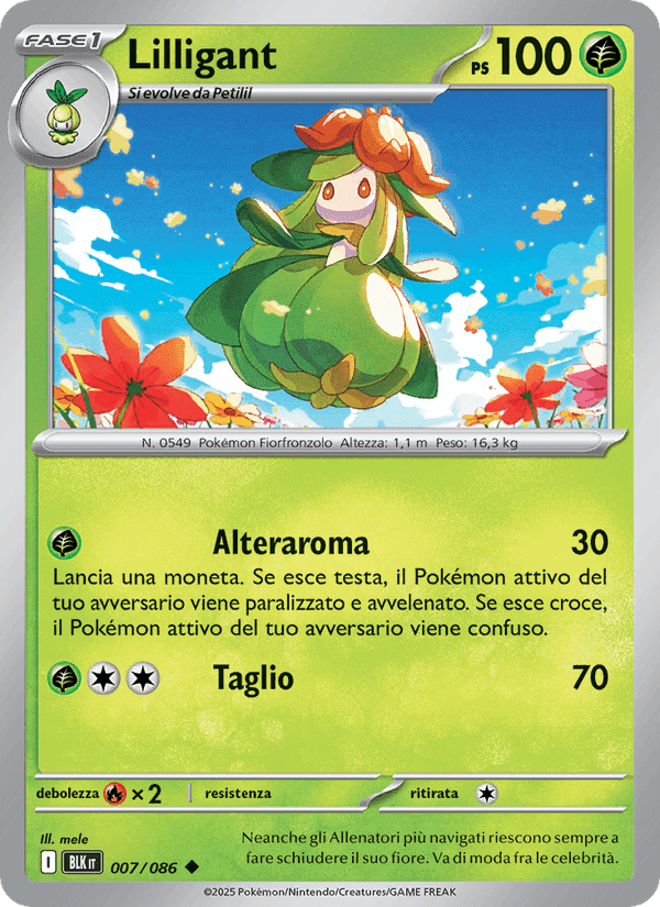 Lilligant, carta 007 di Luce Nera