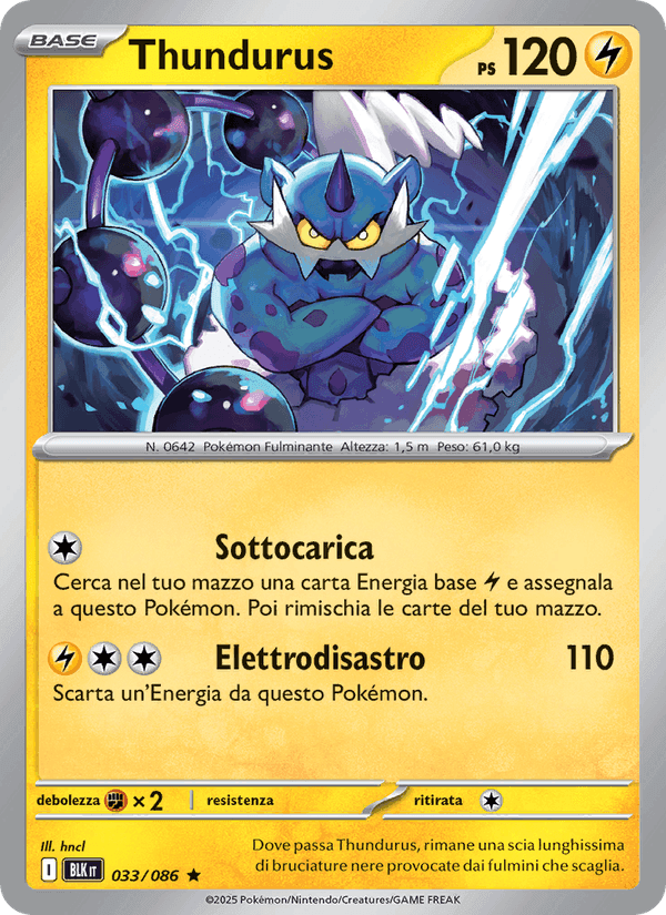 Thundurus, card 033 from Luce Nera