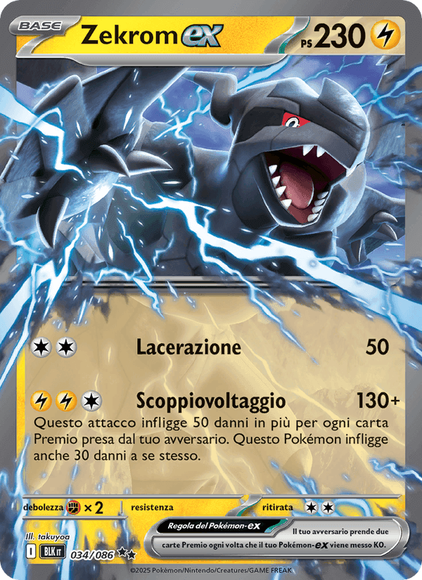 Zekrom-ex, carta 034 di Luce Nera