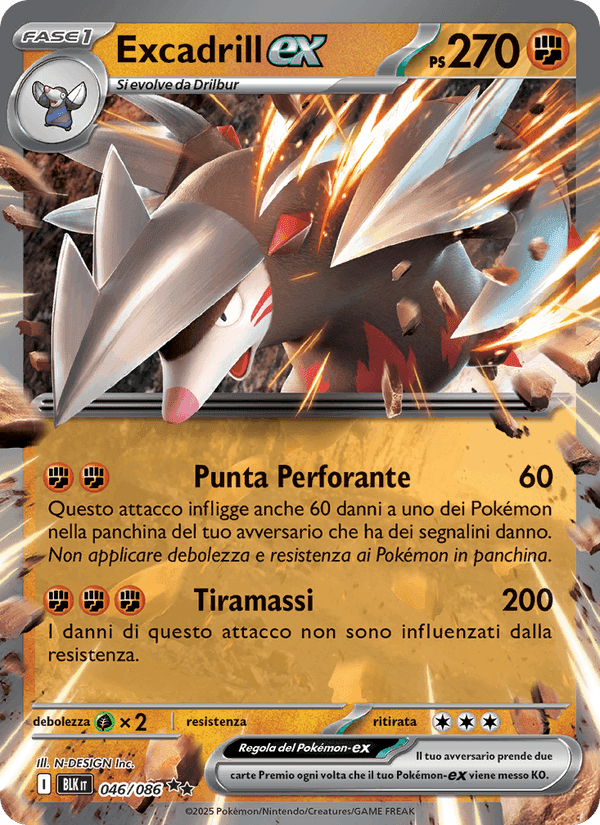Excadrill-ex, carta 046 di Luce Nera