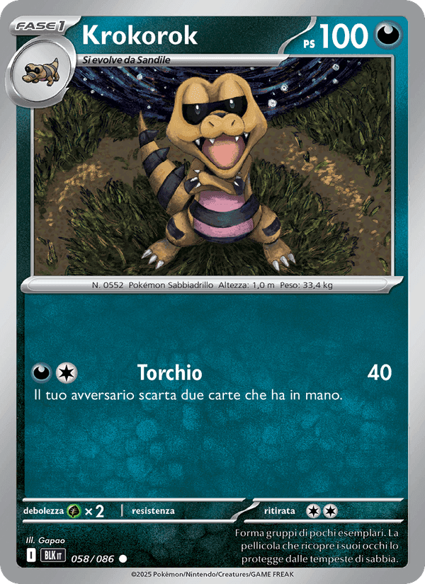 Krokorok, carta 058 di Luce Nera