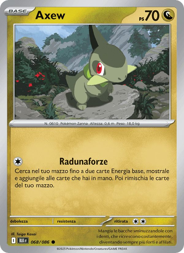 Axew, carta 068 di Luce Nera