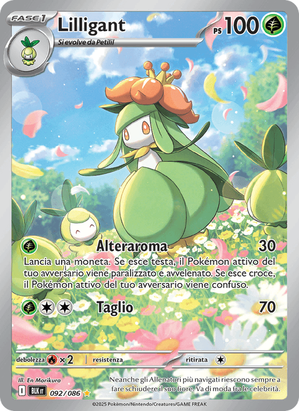 Lilligant, carta 092 di Luce Nera