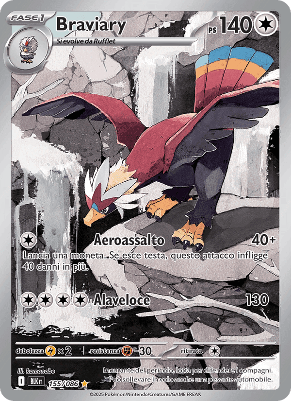 Braviary, card 155 from Luce Nera