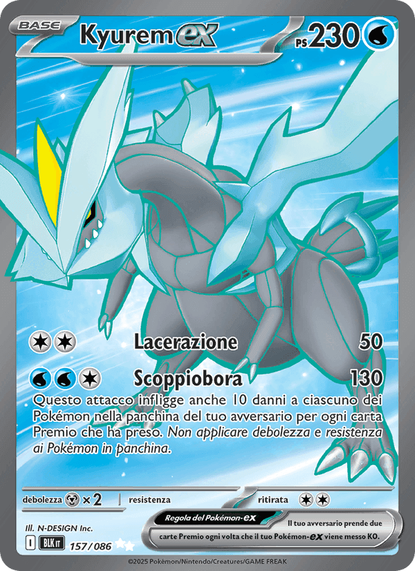 Kyurem-ex, card 157 from Luce Nera