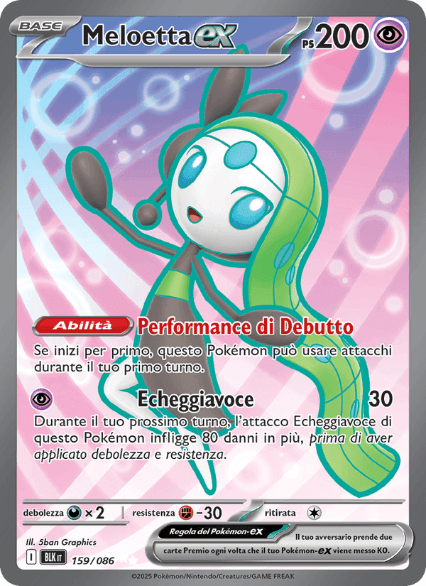 Meloetta-ex, card 159 from Luce Nera