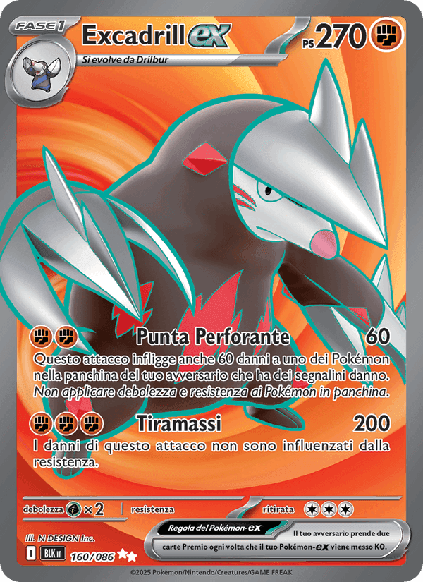 Excadrill-ex, carta 160 di Luce Nera