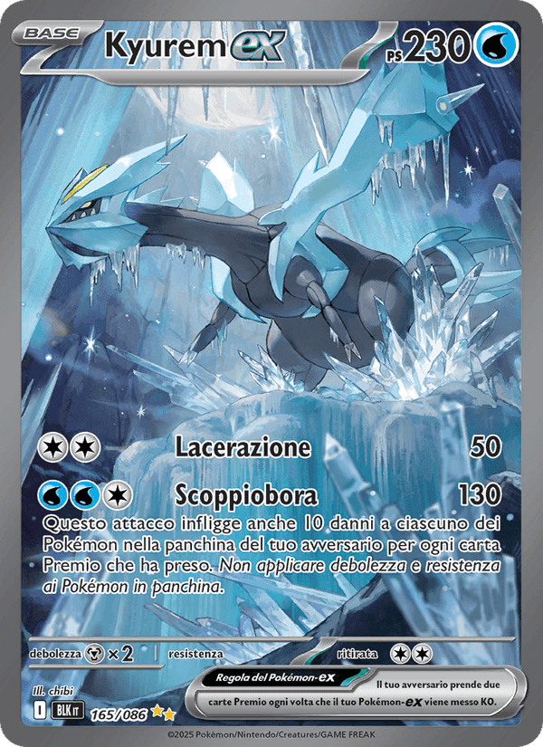 Kyurem-ex, carta 165 di Luce Nera