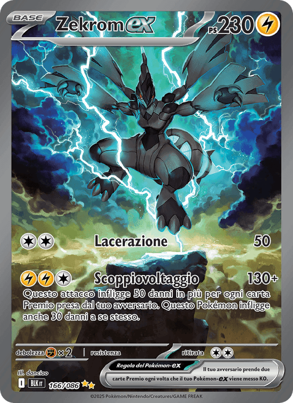 Zekrom-ex, carta 166 de Luce Nera