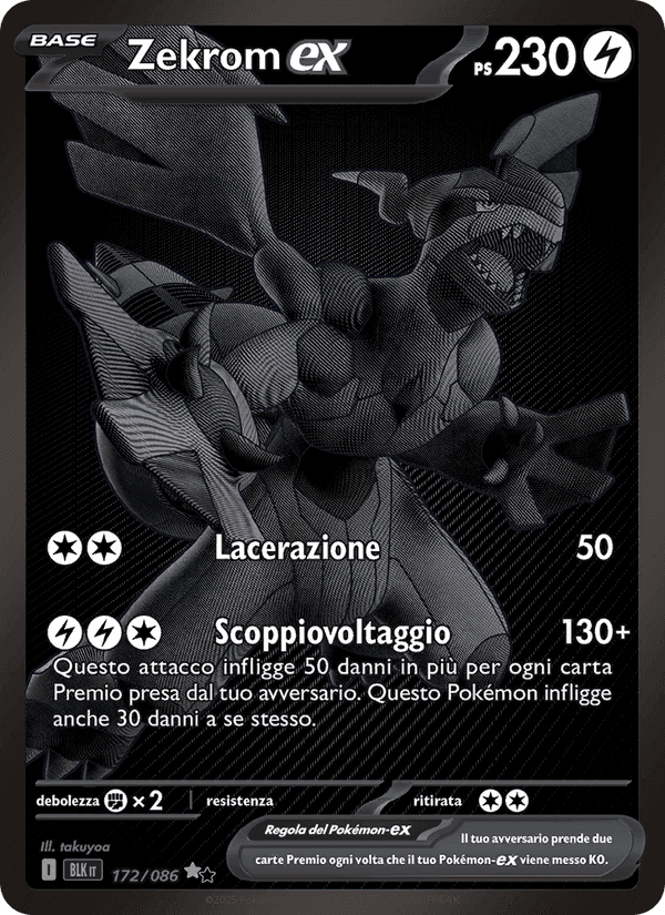 Zekrom-ex, carte 172 de Luce Nera
