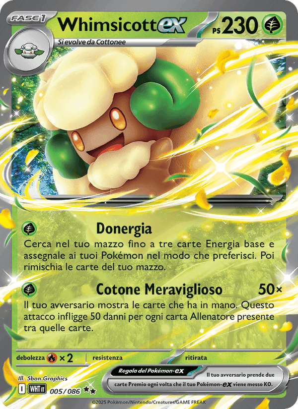 Whimsicott-ex, card 005 from Fuoco Bianco