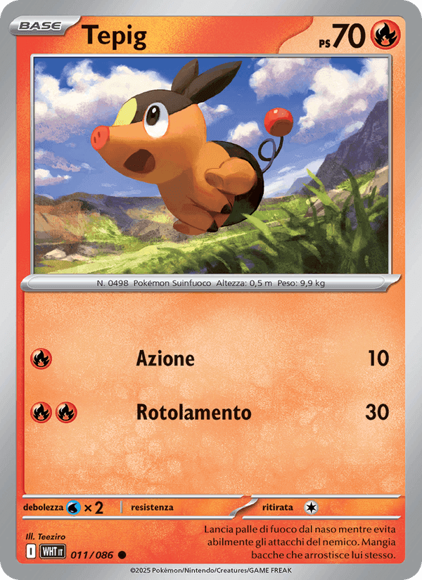 Tepig, carta 011 di Fuoco Bianco