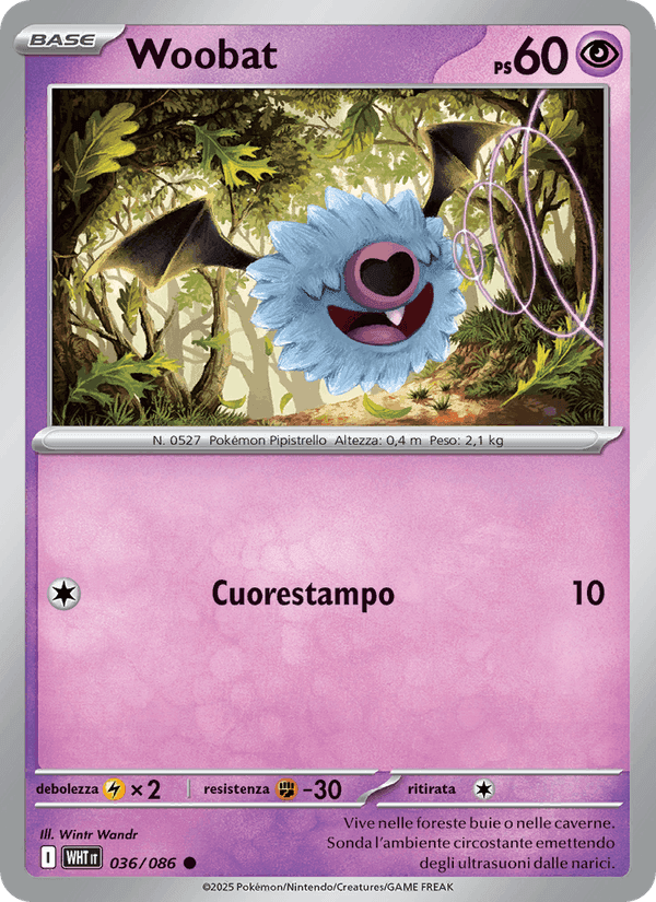 Woobat, carta 036 di Fuoco Bianco