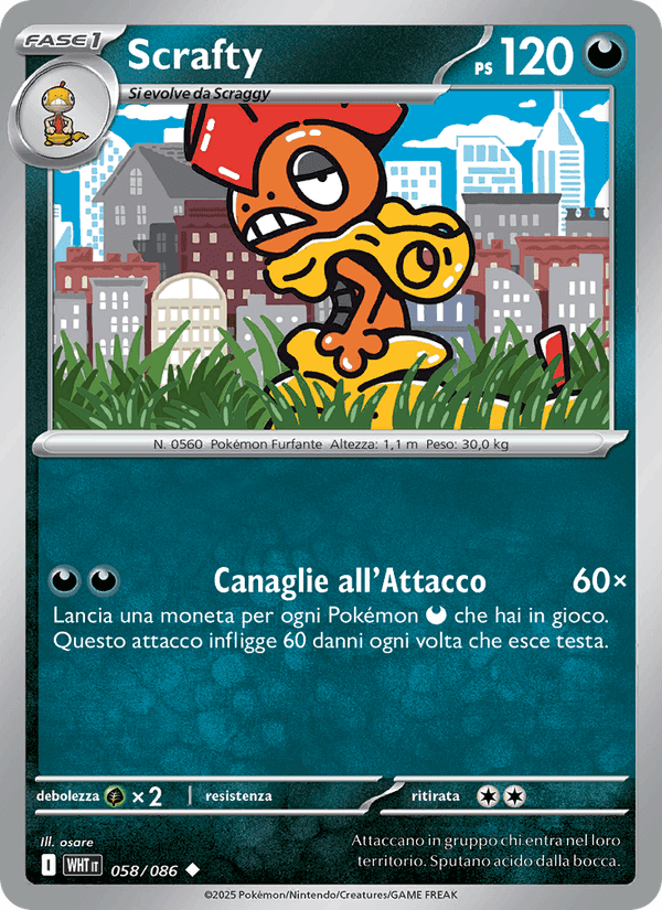 Scrafty, card 058 from Fuoco Bianco