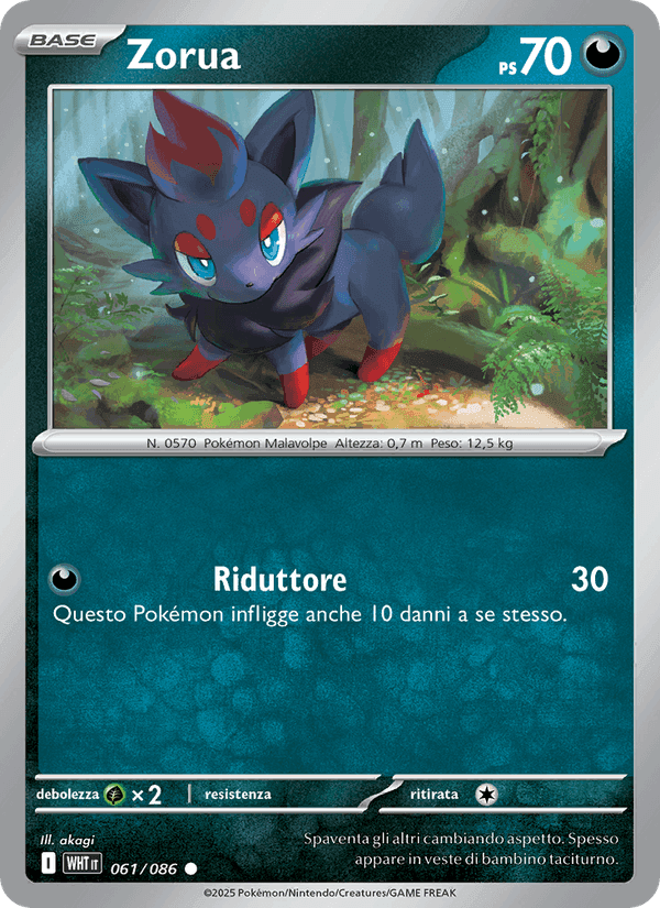 Zorua, carta 061 di Fuoco Bianco