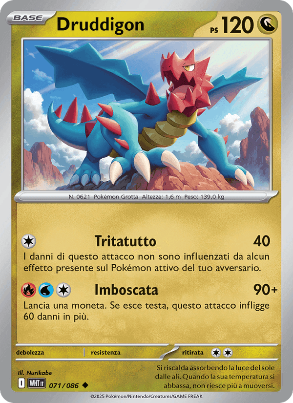 Druddigon, carta 071 di Fuoco Bianco