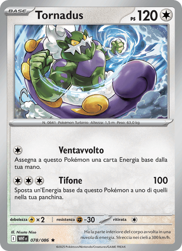 Tornadus, card 078 from Fuoco Bianco