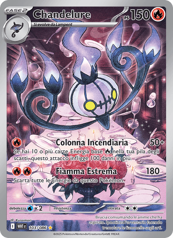 Chandelure, carta 103 de Fuoco Bianco