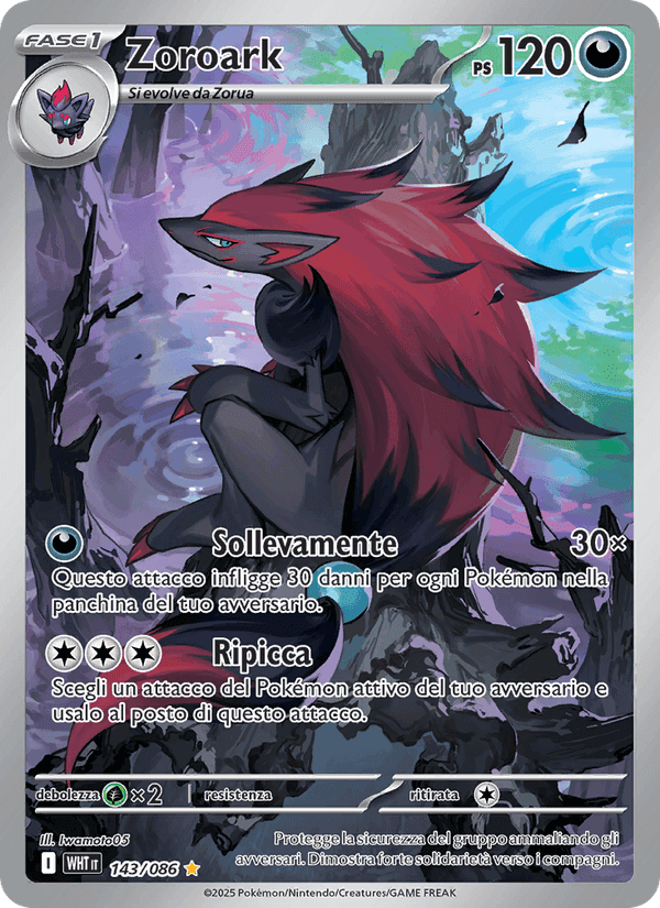 Zoroark, carta 143 di Fuoco Bianco
