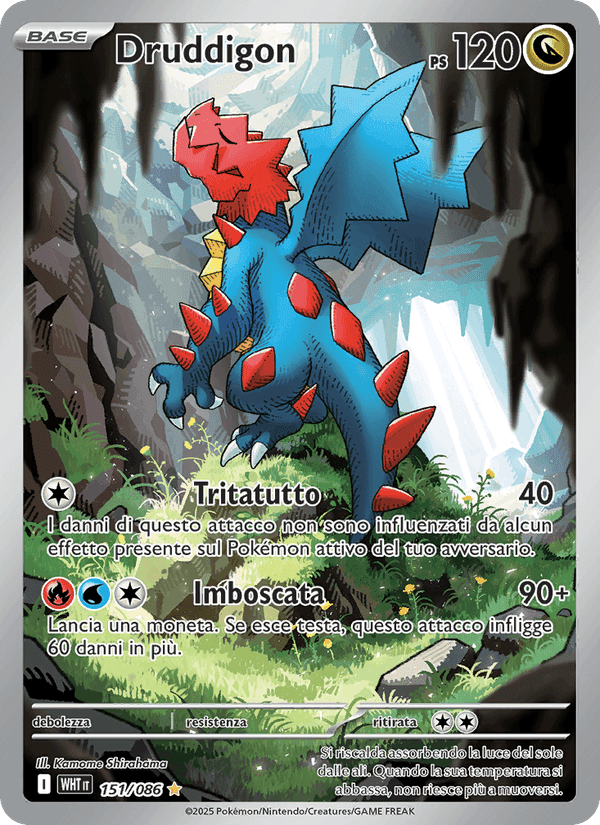 Druddigon, carte 151 de Fuoco Bianco