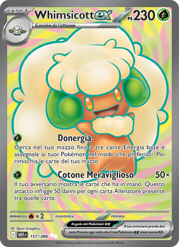Whimsicott-ex, card 157 from Fuoco Bianco