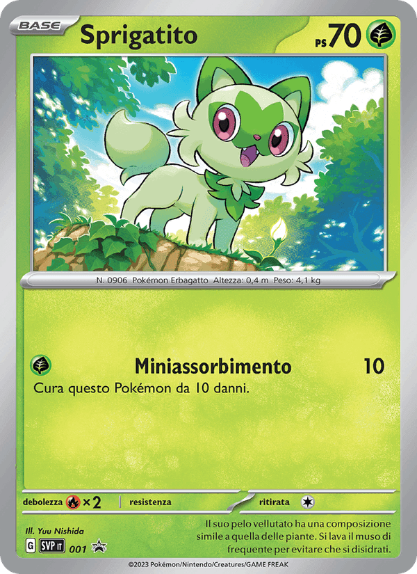 Sprigatito, card 001 from SVP Black Star Promos