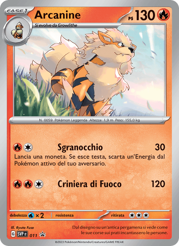 Arcanine, carta 011 di SVP Black Star Promos