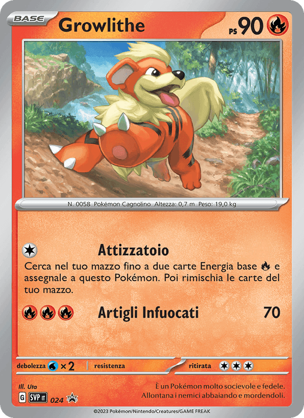 Growlithe, carta 024 di SVP Black Star Promos