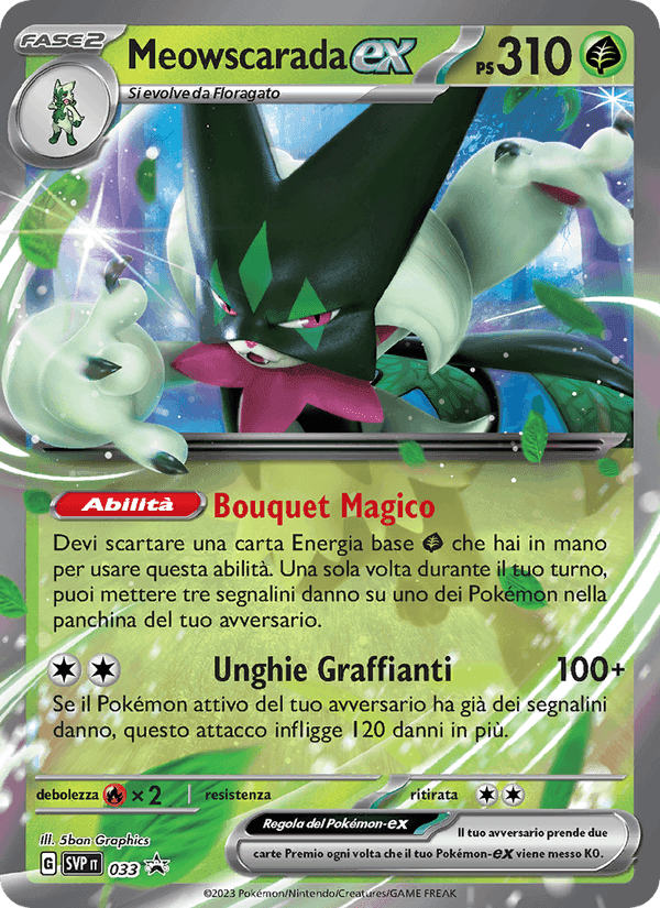 Meowscarada-ex, carta 033 di SVP Black Star Promos