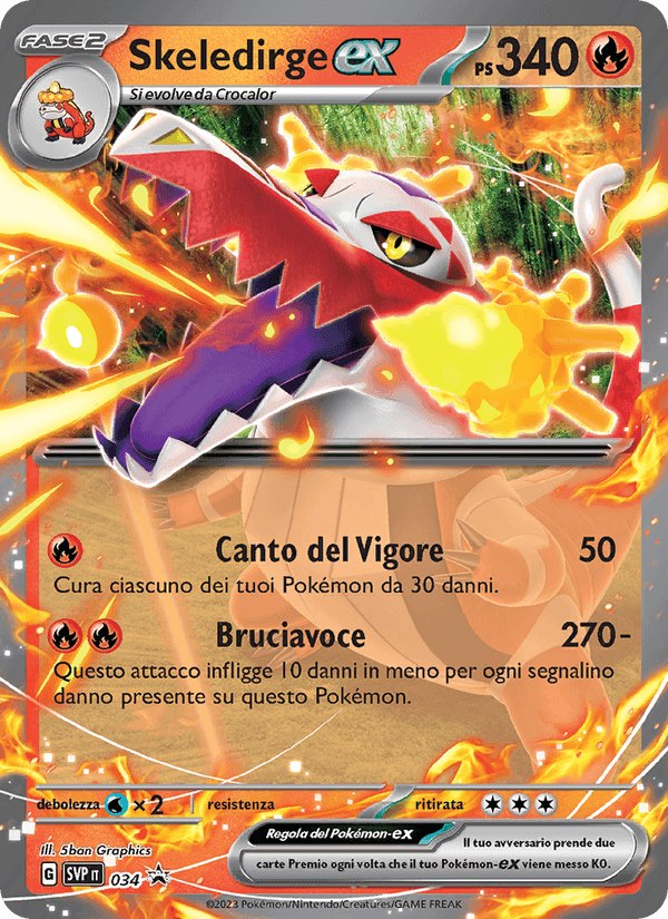 Skeledirge-ex, carta 034 di SVP Black Star Promos