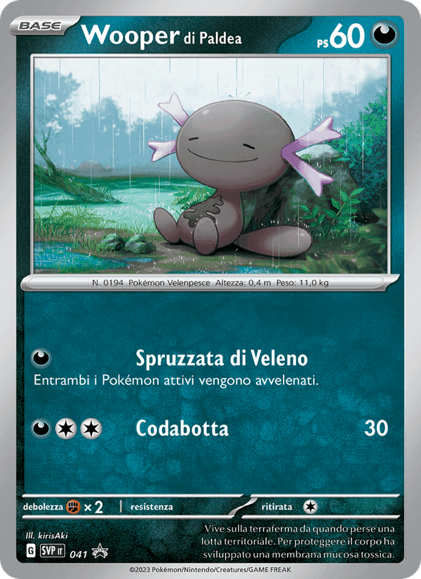 Wooper di Paldea, carte 041 de SVP Black Star Promos
