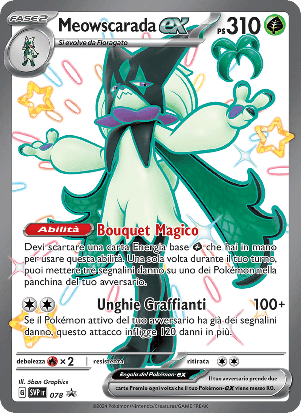 Meowscarada-ex, carta 078 di SVP Black Star Promos