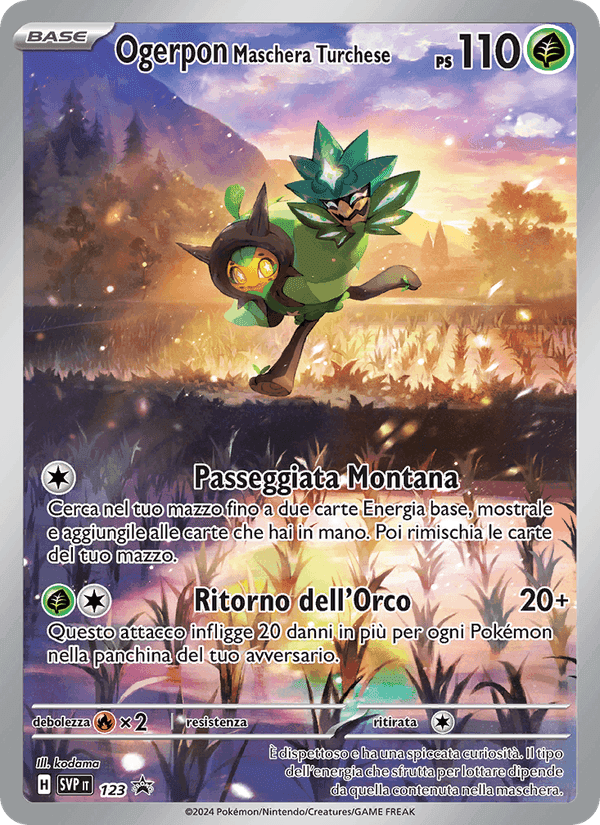 Ogerpon Maschera Turchese, carta 123 di SVP Black Star Promos