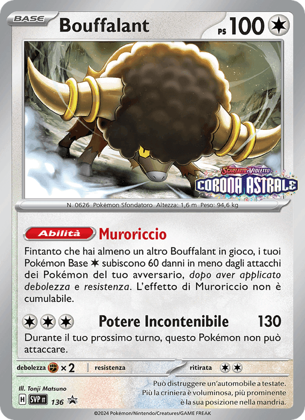 Bouffalant, carta 136 di SVP Black Star Promos
