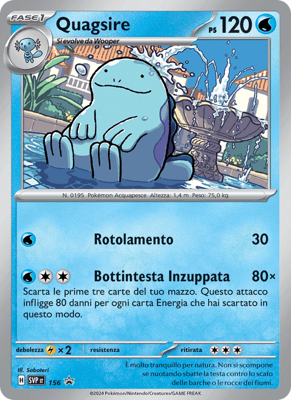 Quagsire, carta 156 di SVP Black Star Promos