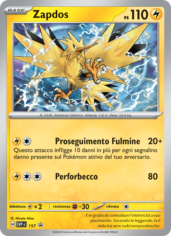 Zapdos, carta 157 di SVP Black Star Promos