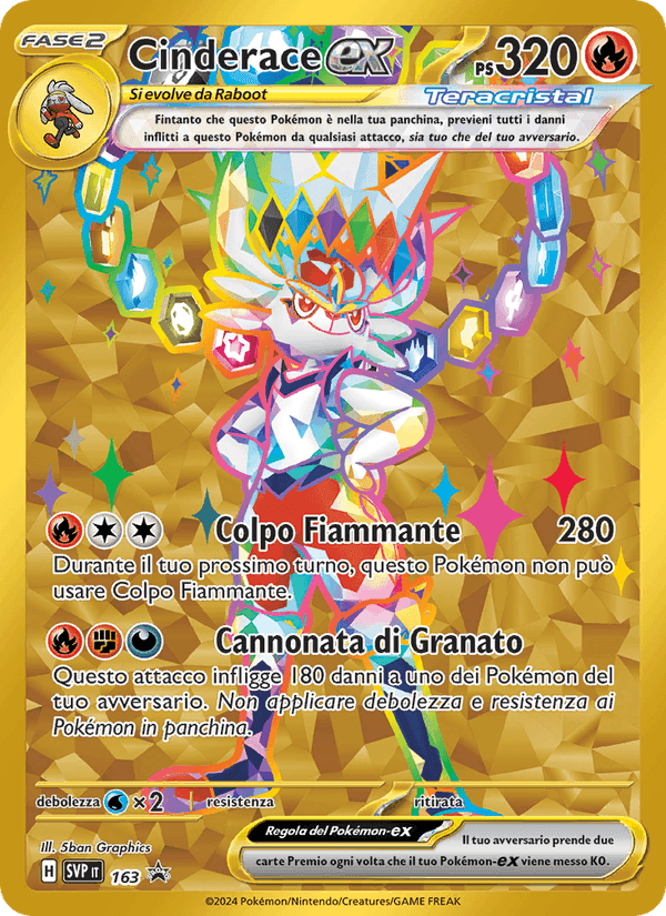 Cinderace-ex, card 163 from SVP Black Star Promos