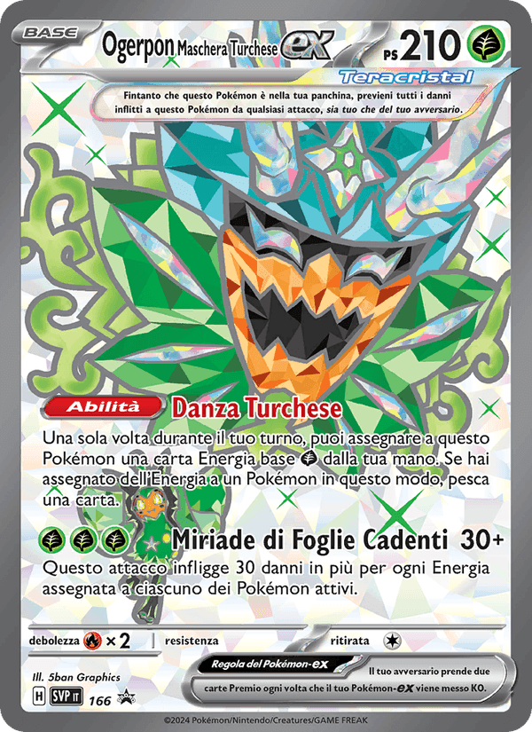 Ogerpon Maschera Turchese-ex, carta 166 di SVP Black Star Promos