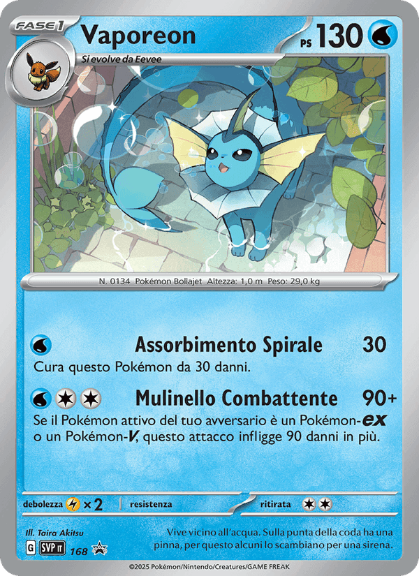 Vaporeon, carte 168 de SVP Black Star Promos