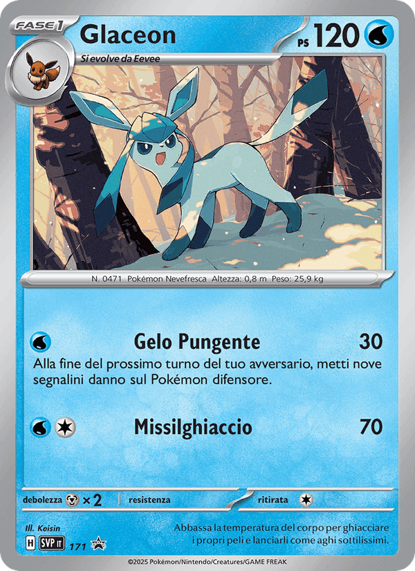 Glaceon, carta 171 di SVP Black Star Promos