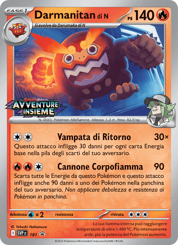 Darmanitan di N, carta 181 di SVP Black Star Promos