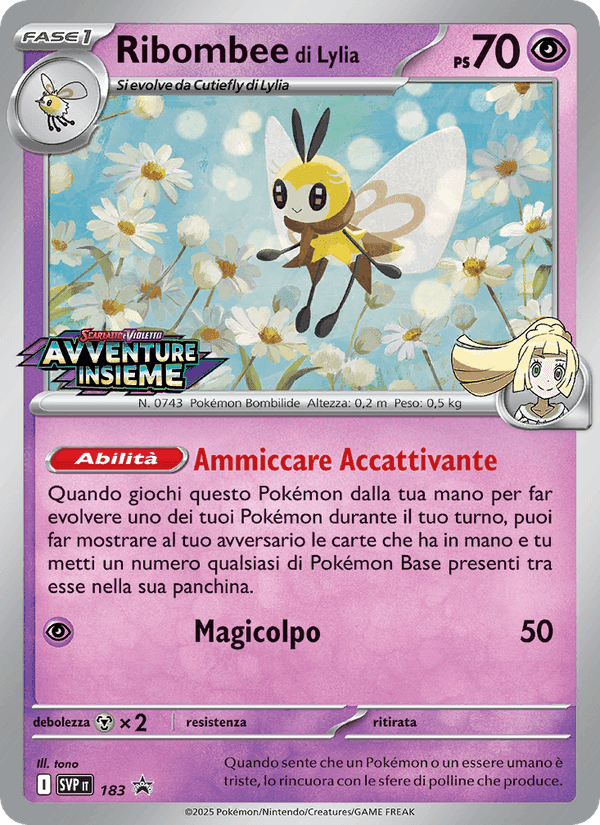 Ribombee di Lylia, carta 183 di SVP Black Star Promos