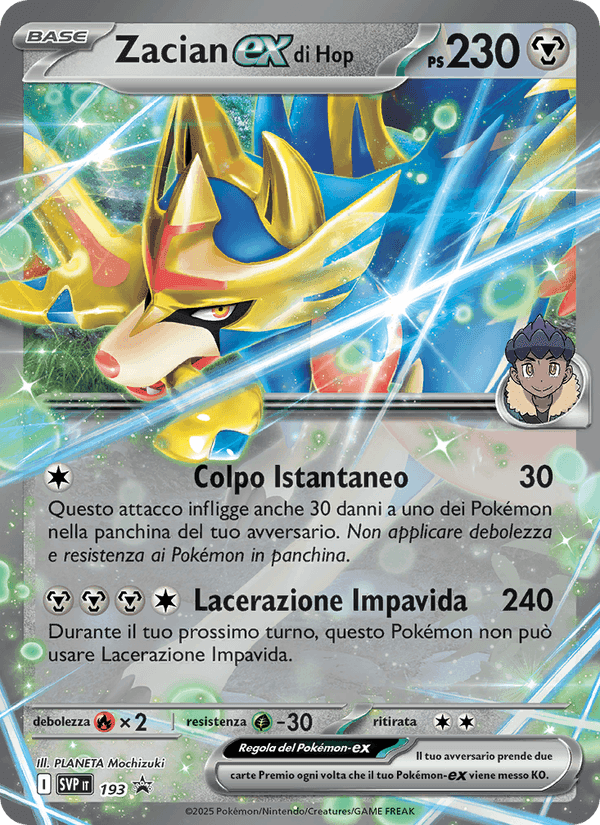 Zacian-ex di Hop, carta 193 de SVP Black Star Promos