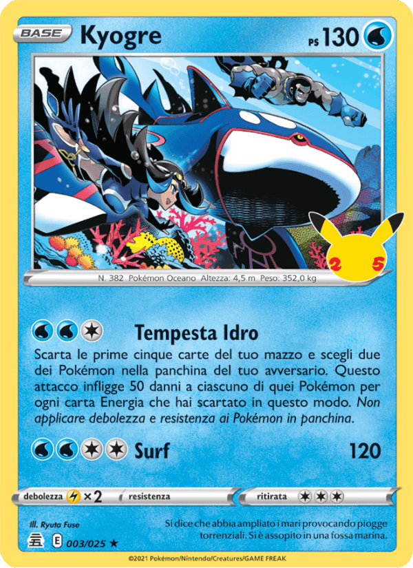 Kyogre, carta 3 di Gran Festa