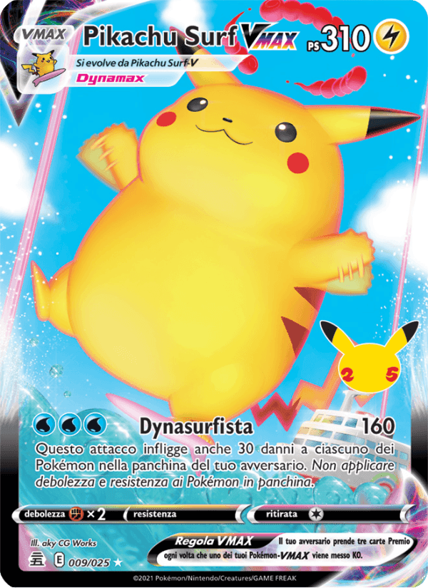 Pikachu Surf VMAX, carta 9 di Gran Festa