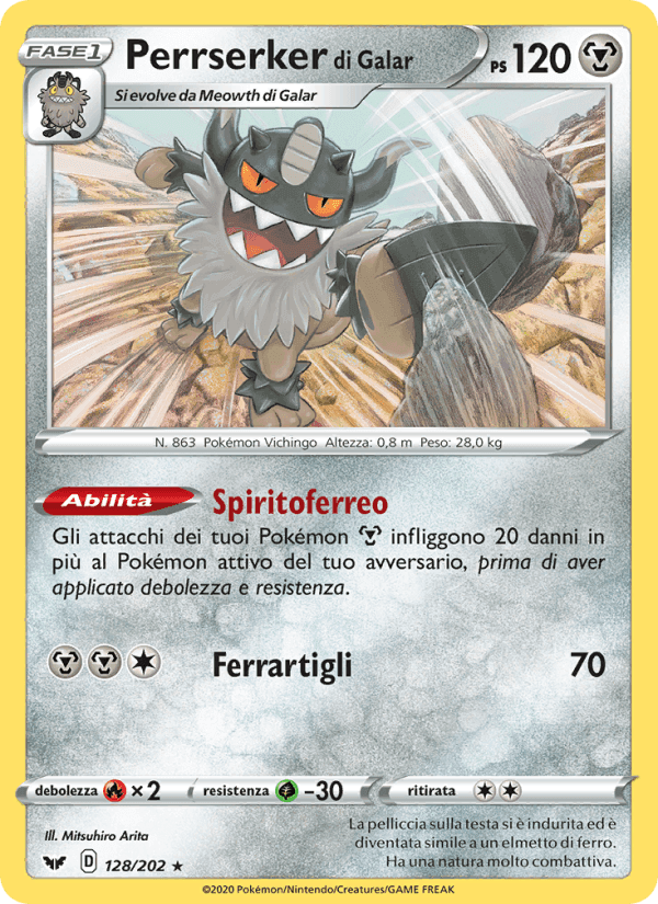 Perrserker di Galar, card 128 from Spada e Scudo