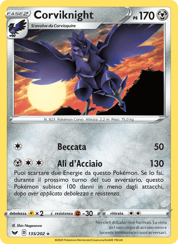 Corviknight, carta 135 di Spada e Scudo